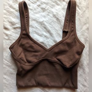 Commense Cropped Brown Tank Top
